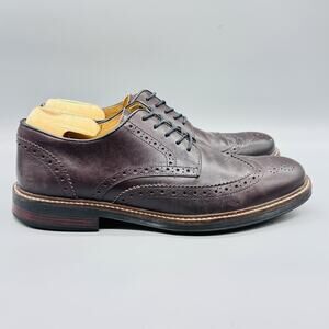 GH Bass & Co Shoes Mens 10 Brown Leather Jordan Wingtip Oxford Dress Brogue